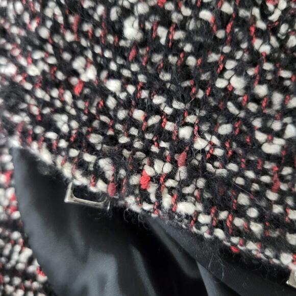 Karen Millen Tweed Jacket Lace Trim Suit Blazer Black Classic Textured Size 10 - Picture 7 of 15